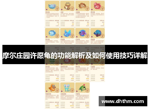 摩尔庄园许愿龟的功能解析及如何使用技巧详解